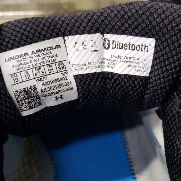 Under Armour HOVR Infinite Running Shoe Men's 13 Black Gray Bluetooth No Insoles - Picture 10 of 11